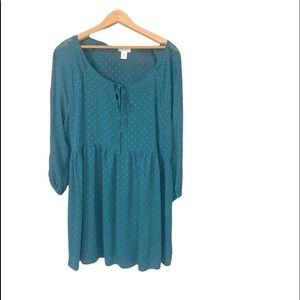 Motherhood Maternity Blouse pretty Teal color size Large